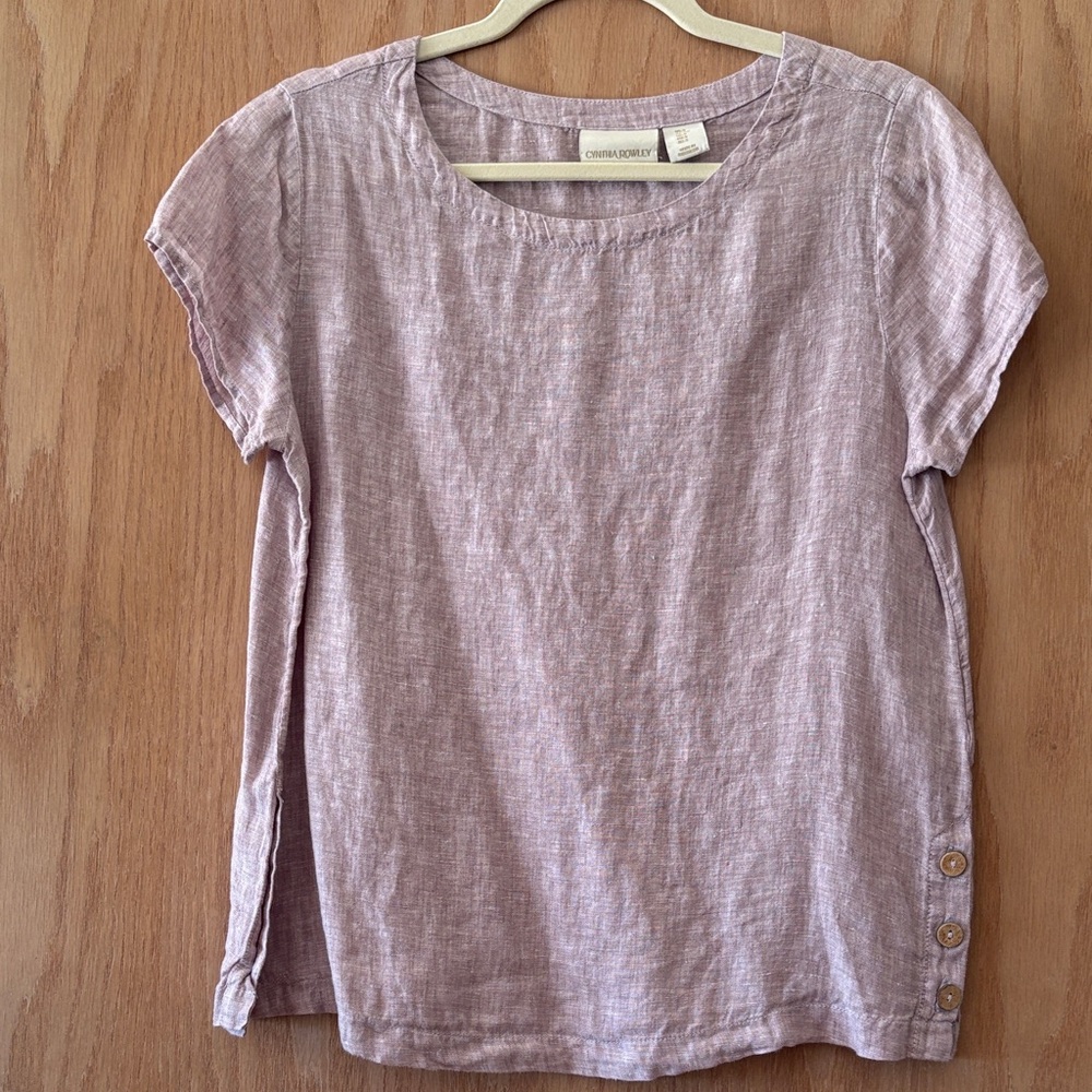 Cynthia ROWLEY Lavender Linen Blouse